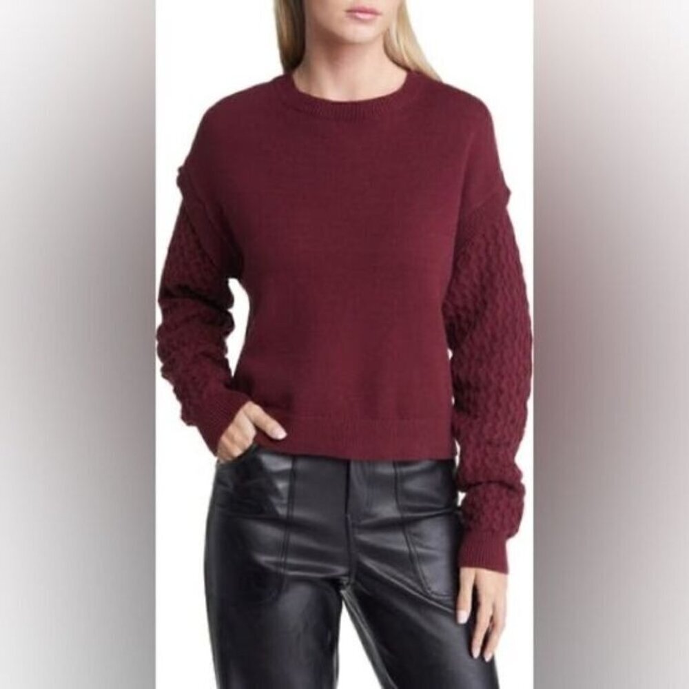 NEW Open Edit Stitch Sleeve Cotton Blend Sweater Bunbury Women Small